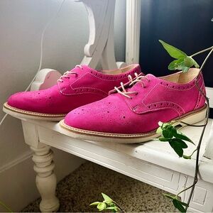 Halogen Pink Leather Loafers
